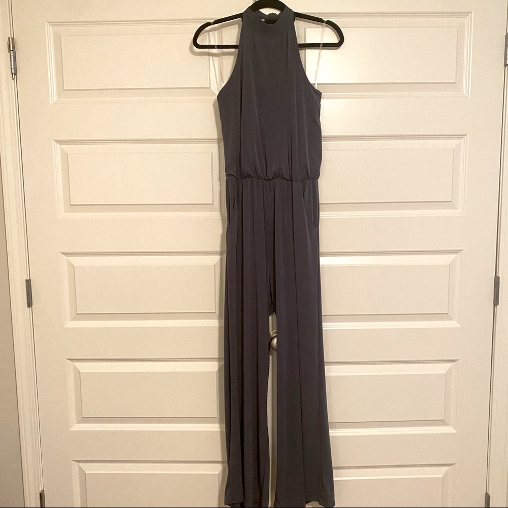 Gray High Neck Jump Suit